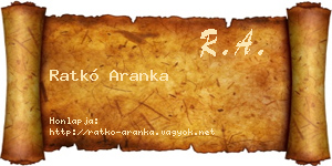Ratkó Aranka névjegykártya
